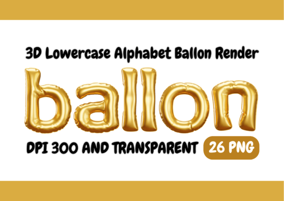 3D Render Lowercase Alphabet Balloon