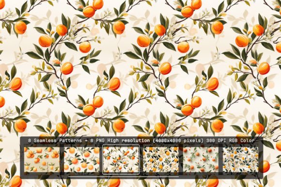 8 Apricot Array Seamless Patterns for Modern Design
