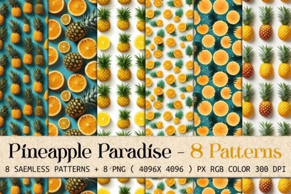 Elevating Digital Design with High-Resolution Pineapple Paradise Patterns