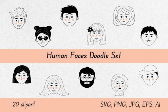 Evaluating the Human Faces Doodle Set for Modern Design Projects