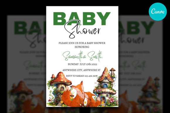 Fox Baby Shower Invitation Template