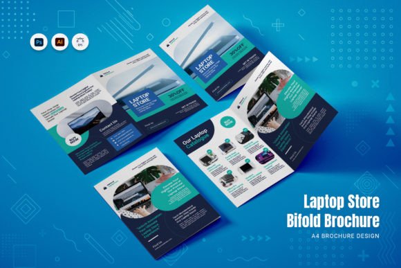 Laptop Store Bifold Brochure Design Essentials