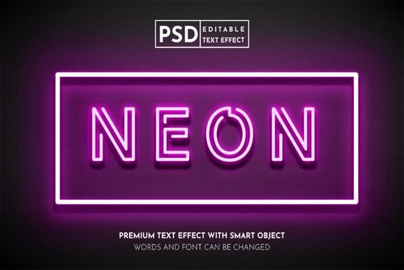 Neon Glow Editable Text Effect Guide