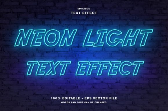 Neon Light Text Effect: Editable Design