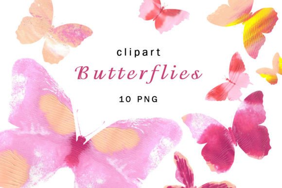 Strategic Visual Assets: Leveraging Hand Painted Butterflies Acrylic Clipart for Brand and Project Success