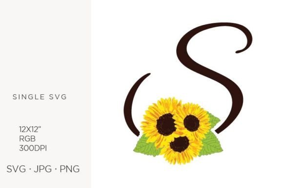 Sunflowers Letter S: A Practical Asset for Digital and Print Design
